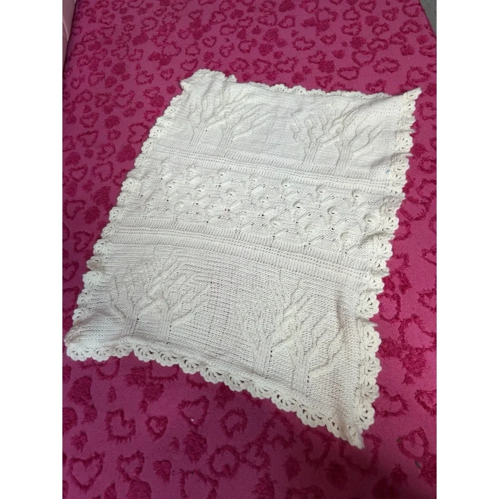 HandCrochet Baby Blanket Perfect‎ Shower Gift White A1-0054